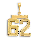 Image of 14K Yellow Gold Large Shiny-Cut Number 62 Pendant