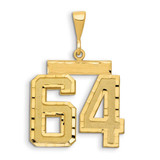 Image of 14K Yellow Gold Large Shiny-Cut Number 64 Pendant