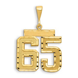 Image of 14K Yellow Gold Large Shiny-Cut Number 65 Pendant