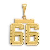 Image of 14K Yellow Gold Large Shiny-Cut Number 66 Pendant