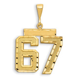 Image of 14K Yellow Gold Large Shiny-Cut Number 67 Pendant