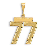 Image of 14K Yellow Gold Large Shiny-Cut Number 77 Pendant