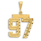 Image of 14K Yellow Gold Large Shiny-Cut Number 97 Pendant