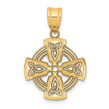 Image of 14K Yellow Gold Laser Cut Celtic Cross Pendant YC1206