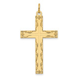Image of 14K Yellow Gold Laser Designed Cross Pendant XR1011