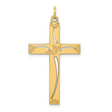Image of 14K Yellow Gold Laser Designed Cross Pendant XR1051