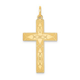 Image of 14K Yellow Gold Laser Designed Cross Pendant XR1181