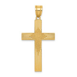 Image of 14K Yellow Gold Laser Designed Cross Pendant XR942