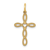 Image of 14K Yellow Gold Laser Designed Cross Pendant XR953