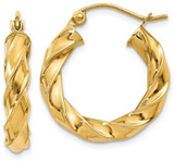 Image of 21mm 14K Yellow Gold Light Twisted Hoop Earrings TF592