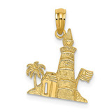 Image of 14K Yellow Gold Lighthouse Pendant D1352