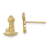 Image of 11mm 14K Yellow Gold Lighthouse Stud Post Earrings