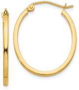 Image of 17mm 14K Yellow Gold Lightweight Fancy Oval Hoop Earrings