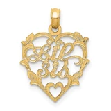 Image of 14K Yellow Gold Lil Sis In Heart Pendant