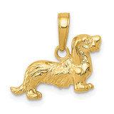Image of 14K Yellow Gold Long-Haired Dachshund Dog Pendant