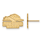 14K Yellow Gold Longwood University Small Post Earrings by LogoArt