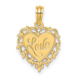 Image of 14K Yellow Gold Love In Heart Pendant