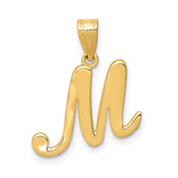 Image of 14K Yellow Gold M Script Initial Pendant