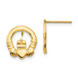 Image of 11mm 14K Yellow Gold Madi K Claddagh Post Earrings