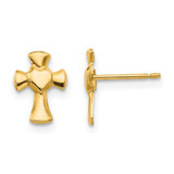 Image of 10mm 14K Yellow Gold Madi K Heart Cross Post Earrings