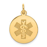 Image of 14K Yellow Gold Medical Jewelry Unenameled Pendant XM407N