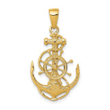 Image of 14K Yellow Gold Medium Anchor w/ Wheel Pendant