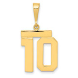 Image of 14K Yellow Gold Medium Polished Number 10 Pendant MP10