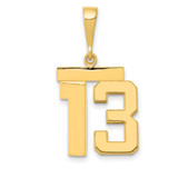 Image of 14K Yellow Gold Medium Polished Number 13 Pendant MP13