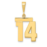 Image of 14K Yellow Gold Medium Polished Number 14 Pendant MP14