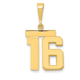 Image of 14K Yellow Gold Medium Polished Number 16 Pendant MP16