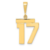 Image of 14K Yellow Gold Medium Polished Number 17 Pendant MP17