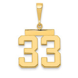 Image of 14K Yellow Gold Medium Polished Number 33 Pendant MP33