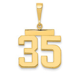 Image of 14K Yellow Gold Medium Polished Number 35 Pendant MP35