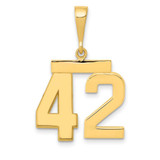 Image of 14K Yellow Gold Medium Polished Number 42 Pendant MP42