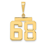 Image of 14K Yellow Gold Medium Polished Number 68 Pendant MP68