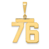 Image of 14K Yellow Gold Medium Polished Number 76 Pendant MP76