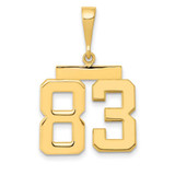 Image of 14K Yellow Gold Medium Polished Number 83 Pendant MP83