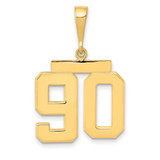 Image of 14K Yellow Gold Medium Polished Number 90 Pendant MP90