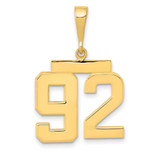 Image of 14K Yellow Gold Medium Polished Number 92 Pendant MP92
