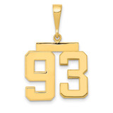 Image of 14K Yellow Gold Medium Polished Number 93 Pendant MP93