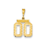 Image of 14k Yellow Gold Medium Shiny-cut Number 00 Pendant