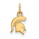 14K Yellow Gold Michigan State University X-Small Pendant by LogoArt (4Y043MIS)