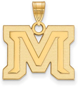 Image of 14K Yellow Gold Montana State University Medium Pendant by LogoArt (4Y017MTU)