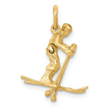 Image of 14K Yellow Gold Moveable Snow Skier Charm
