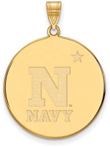 Image of 14K Yellow Gold Navy XL Disc Pendant by LogoArt