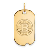 14K Yellow Gold NHL Boston Bruins Small Dog Tag by LogoArt