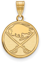 Image of 14K Yellow Gold NHL Buffalo Sabres Medium Pendant by LogoArt