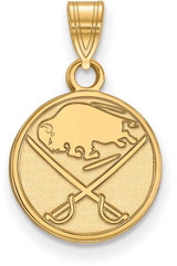 Image of 14K Yellow Gold NHL Buffalo Sabres Small Pendant by LogoArt