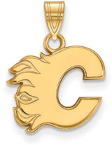 Image of 14K Yellow Gold NHL Calgary Flames Small Pendant by LogoArt