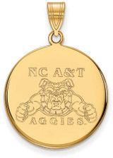Image of 14K Yellow Gold North Carolina A&T Large Disc Pendant by LogoArt